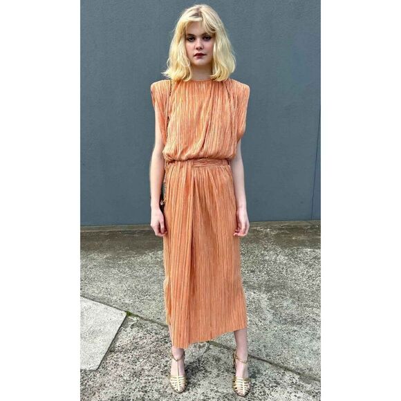 NEW Sabina Musayev North Top in Peach Shimmer Metallic Free People size small - Picture 3 of 12